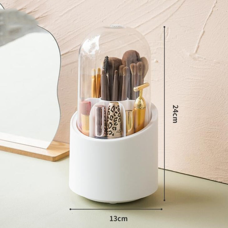 Rotation Makeup Brush Storage Box Cosmetic Organizer Eyebrow Pen Holder Brush Display Stand Storage Bucket with Lid Waterproof