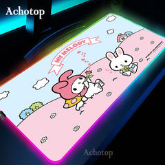 Cute rilakkuma RGB Computer Luminous Gaming MousePad Colorful Large Glowing LED Extended Illuminated Keyboard Blanket Desk Mat