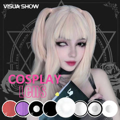 YICKYUE  White Blind Block Colored Contact Lenses for Eyes Makeup Cosplay Anime Coloured Contact Lens Black Blinded Lens Yearly