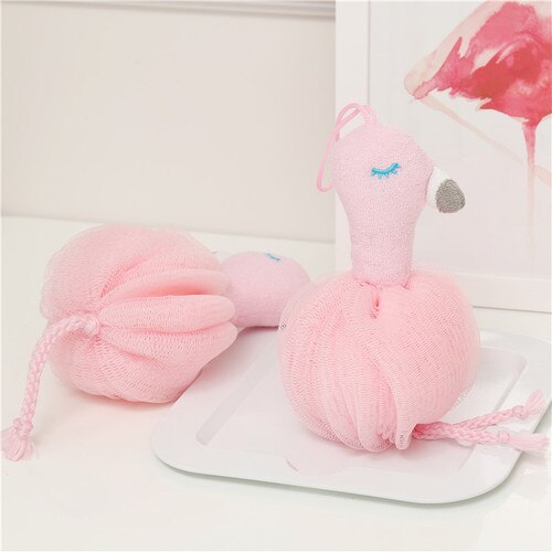 Super Cute Creative Flamingo Pineapple Shape Bathing Bath Ball Pink Bath Bathing Flower Ball Bubble Ball Creative Decoration