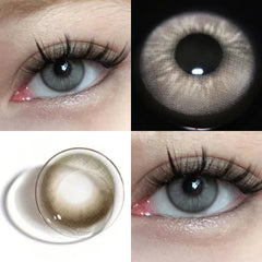 YICKYUE  -  Graded 2pcs/1pair Taylor BlueGray Colored Contact Lenses Cosmetic Softlens 14.2mm