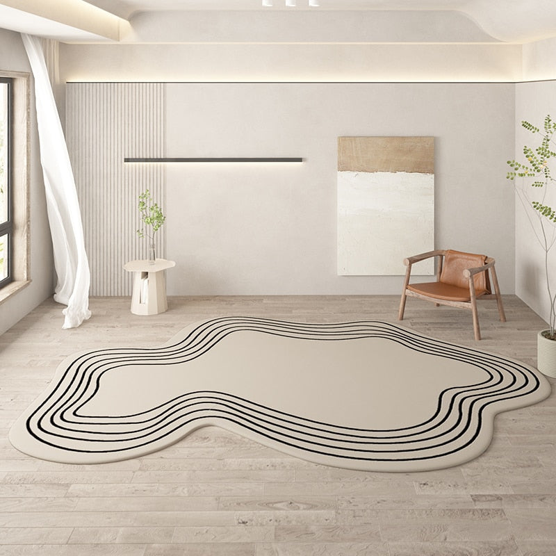 Irregular Round Living Room Carpet Simple Decorative Bedroom Carpets Ins Bedside Rugs Special-shaped Children Room Rug Customize