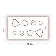 Waterproof Temporary Tattoo Sticker Cute Heart Cartoon Design Body Art Fake Tattoo Flash Tattoo Wrist Ankle Female