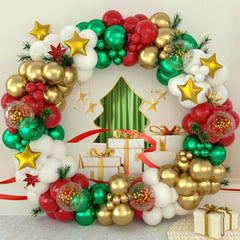 YICKYUE  -  Christmas Balloon Garland Arch Kit Merry Christmas Decoration For Home 2023 Cristmas Balloons Xmas Gifts New Year Baloon