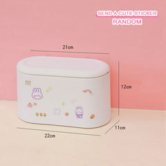 W&G Ins Trash Bin Japanese Desktop Trash Can with Lid Dustproof Student Dormitory Home Living Room Small Storage Box