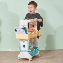 Yickyue Children's Toy Storage Rack Trolley Baby Toy Rack with Pulley Multi-color Multi-layer Large-capacity Finishing Storage Locker