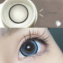 YICKYUE   -  2PCS/Pair Big Lenses Pearl Series Color Contact Lenses For Eyes Blue Purple Pink Black Gray Beauty Pupils 14.5mm Lenses