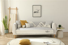 Plaid Sofa Towel Cotton Sofa Cover for Living Room Four Season Universal Quilted Carpet Rugs Slip Resistant Couch Cover CHAUSUB