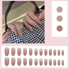 24PCS Decorated False Press nails Full drill square bride Mermaid Manicure patch removable press on nails with designs wholesale