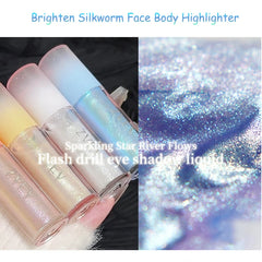 YICKYUE  -  Fantastic Coral Glitter Eye Shadow Liquid Waterproof Diamond Starry River Champagne Blue Liquid Eyeliner Highlight Party Makeup