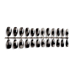 24pcs Stiletto Press on False Nails Transparent Black Glazed Ballerina Wearable Full Cover Acrylic Finished Fake Nails