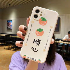 Cute cartoon cat fruit phone case for iphone 11 13 pro max 12 mini shockproof silicone cover for iphone 7 plus xr xs max x 8 se2