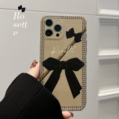 2021 Black bow butterfly soft silicone 3d case for iphone 13 mini 11 xsmax 12 pro max x xr 7 8 plus cartoon cute phone cover