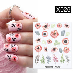 Harunouta 1pcs Nail Sticker Flower Water Transfer White Rose Necklace Lace Jewelry Nail Water Decal Black Wraps Tips