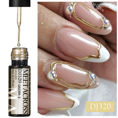 YICKYUE  -  5ml Silver Gold Metallic Liner Gel Super Bright Mirror Effect Painting Drawing Line French Gel Nail Art Varnish