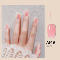 MAYCHAO 7.3ml Transparent Jelly Gel Nail Polish Pink Gel Semi Permanent Polish Top Coat Soak Off UV Gel Art Nail Varnish