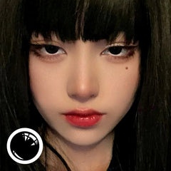 YICKYUE  Cosplay White Colored Contact Lenses 2pcs Crazy Red Contact Lenses Anime Black Eye Lenses Halloween Beauty Makeup Lens