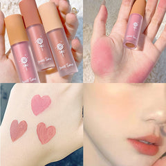 Yickyue 1PC Liquid Blush Mud Velvet Matte Natural Lasting Makeup Red Facial Pigment Natural Cheek Contour Blush Face Beauty Cosmetics