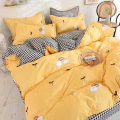 Cute Rubbit Bedding Sets Girls Boys Bed Linen Duvet Cover Flat Sheet Pillowcase Home Use Winter King Single Full Size Set 2022
