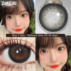 YICKYUE  -  1 Pair Myopia Color Contact Lenses for Eyes Black Lenses with Diopters Large Diameter Nature Soft Lenses Free Shipping