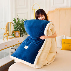1pc Winter Warm Soft Double Side Plush Duvet Cover Flannel Thick Comforter Quilt Cover Case Bed Blanket Full Queen King Size