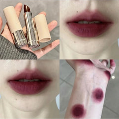 YICKYUE  -  Nude Sexy Dark Red Lipstick Pen Lasting Non-marking Waterproof Lip Glaze Milky Tea Purple Non-stick Cup Korean Lip Tint Makeup