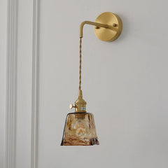YICKYUE  -  Nordic style retro Japanese style brass glass wall lamp Home bar restaurant bedroom bedside lamp Creative personality wall lamp