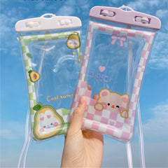 Transparent Mobile Phone Waterproof Bag Touch Screen Cartoon Hang Neck Dust Jacket Diving Swimming Sealing Bag Protective Shell