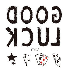 Black Letter Design Waterproof Temporary Tattoo Sticker Fashion Finger Sticker Body Art Fake Tattoo Hand Back Tattoo Female