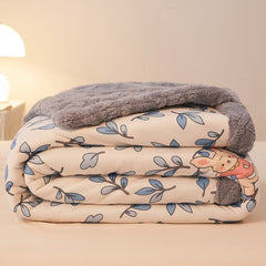 Yickyue Winter Jacquard Velvet Thickened Blanket Children's Blankets Office Nap Blanket Dormitory Double Knitted Cotton Quilt Autumn
