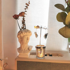 European Style Cup-shaped Candle Dream Rotating Candle Aromatherapy Candlestick Iron Girl Heart Romantic Retro Ornament Lantern