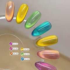 YICKYUE  -  12ML 1-6PCS Maillard Magnetic Cat Eye Gel Nail Polish New Style Flashing Light With Crystal Cat Eye Set Nail Art Nail Supplies