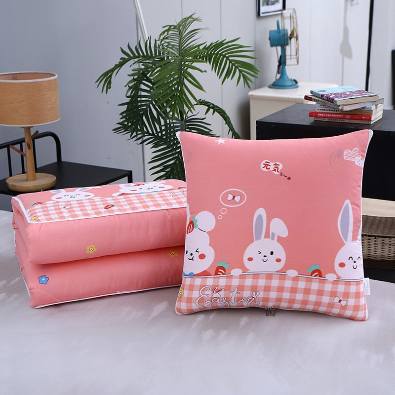 2 In 1 Cushion Pillow Portable Foldable Throw Pillows With Zipper Closure Sofa Car Office Nap Blanket Quilt Bedding Home Decor