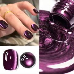 YICKYUE  -  12ML 1PCS Purple Glass Bead Cat Eye Gel Nail Polish Autumn 2025 New Whitening Strobe Cat Eye Nail Polish UV Light Nails
