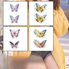 YICKYUE  -  4pc Dopamine Butterfly Tattoo Stickers Color High Sense Girls Fake Tattoo Art Fashion Waterproof Temporary Faux Tatouage Femme