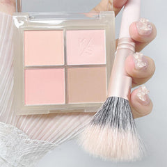 Yickyue 4 IN 1 Peach Cream Girl Blush Long-Lasting Blusher Palette Nude Apricot Pigment Cheek Contour Brighten Korean Cosmetics Tools