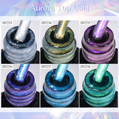 YICKYUE  -  7ML Aurora Top Coat Sparking Gel Nail Polish Semi Permanent Soak Off UV Gel Function Top Coat For Nail Art Manicure