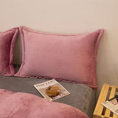 2pcs 48x74cm Flannel Pillowcases Soft Cozy Solid Color Pillow Case Skin-friendly Sleeping Pillow Cover