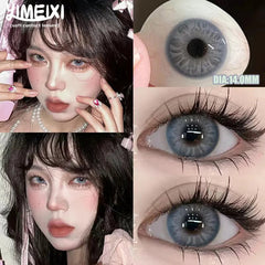 YICKYUE  -  1Pair Blue Color Contact Lenses with Diopters Degree Natural Fashion Beauty Pupils Lady Colored Cosmetics Free Shipping