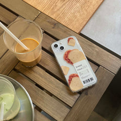 Bread label breakfast phone case for iphone 13 11 pro max 7 8 plus 12 promax xs max x xr cute back cover soft silicone conque