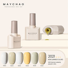 MAYCHAO 12ml Square Bottle UV Gel Nail Polish 2022 Summer Cream Color Top Coat Soak Off UV Gel Art Nail Varnish Manicure Lacquer