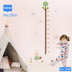 Height Measure Wall Stickers for Baby Rooms Cartoon Animals Wall Decal for Kids Rooms Growth Chart Nursery Room Decor Wall Art