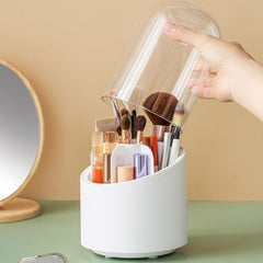 Rotation Makeup Brush Storage Box Cosmetic Organizer Eyebrow Pen Holder Brush Display Stand Storage Bucket with Lid Waterproof