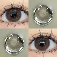 YICKYUE  -  1 Pair Korean Pink Lenses Colored Contact Lenses with Degree Myopia Lenses Natural Fashion Lenses New Free Shipping
