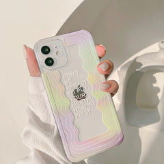 Colorful Wave pattern rainbow cute phone case for iphone 7 8 xs max x xr 12 mini 11 pro max lovely cover women gril funda shell