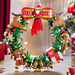 YICKYUE  -  Christmas Wreath Building Blocks Set  Eucalyptus Wreath Model for Home  Decoration Creative Crafts Gifts for Xmas Collection