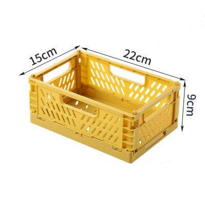 Collapsible Crate Plastic Folding Storage Box Basket Desktop Cosmetic Sundries Organizer Stackable Home Kitchen Storage Box Bin