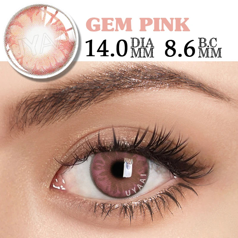 YICKYUE  -  1 Pair Anime Pink Lenses for Eyes Cosplay Lenses for Halloween Nezuko Colorcon y2k Eye Contacts