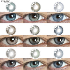 YICKYUE  -   Myopia Beauty Color Contact Lenses for Eyes Cosmetic Eye Color Lenses with Diopters Green Grey Blue Lens Pupils 1 Pair