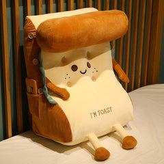 Toast Bread Cushion Short Plush Back Cushion PP Cotton Filling Nap Pillow Removable Washable Sofa Back Cushions Home Decor